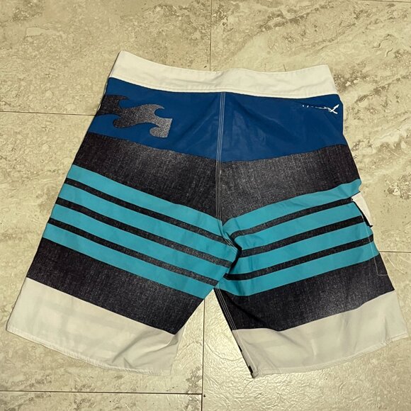 Billabong Recycler Series Platinum Stretch Blue White Striped Board Shorts Swim - Picture 6 of 8